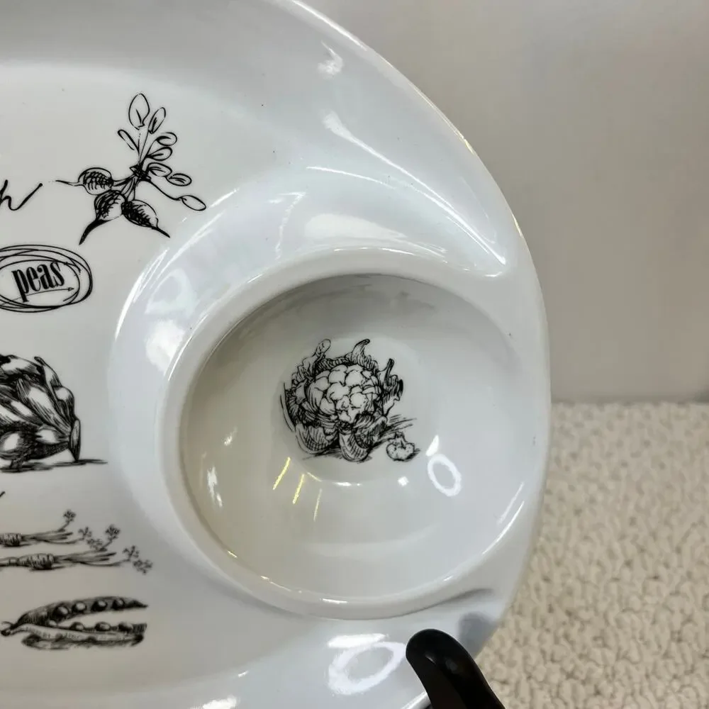 Oval Melamine Divided Dish Chip & Dip Plastic 11.5